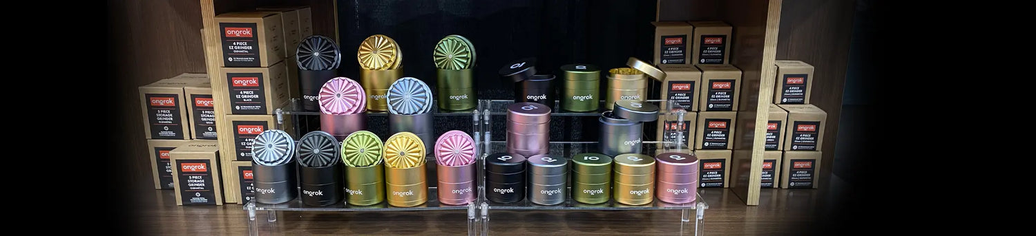 ONGROK premium cannabis accessories — grinders, smoking devices, and smell-proof storage.
