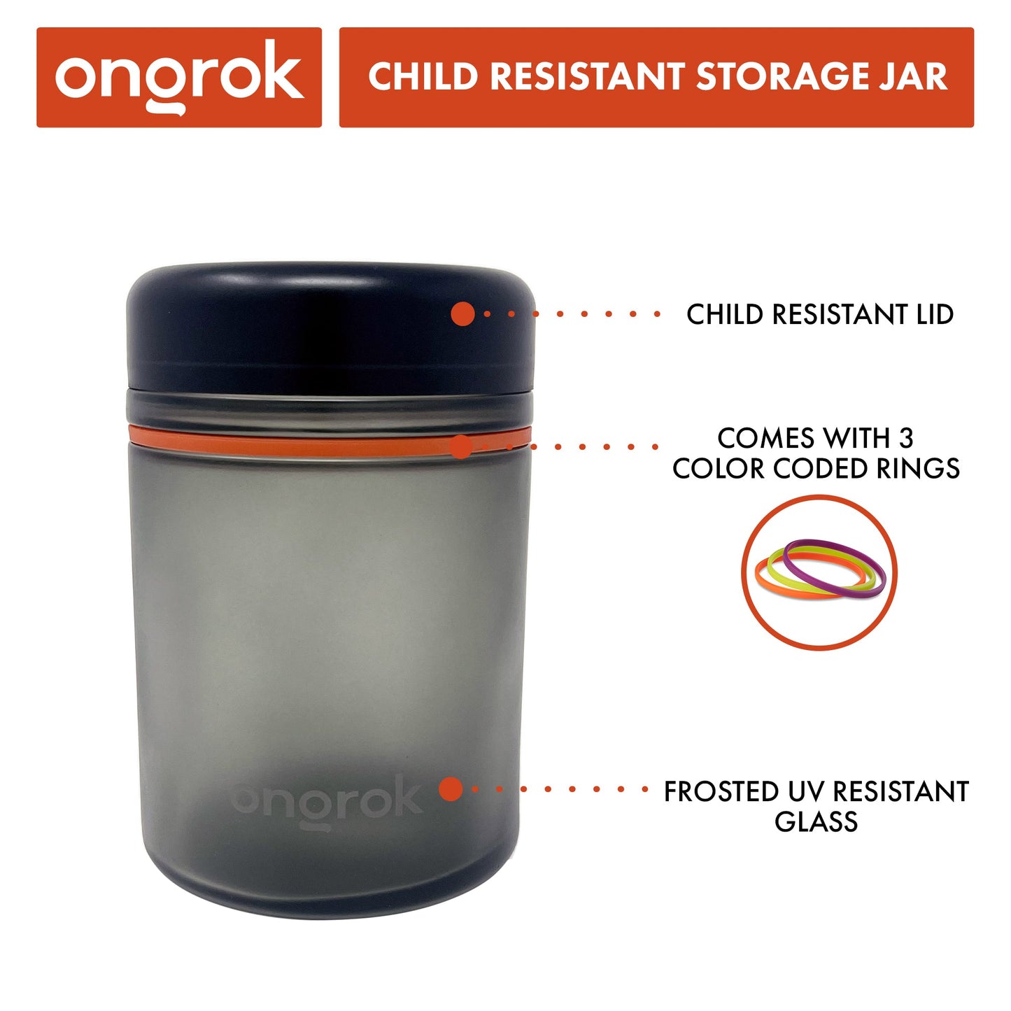 Child Resistant Glass Storage Jar - 1 pack (1000ml)