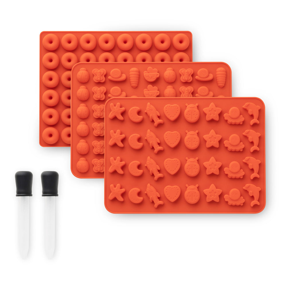 ONGROK Mini Candy Making Kit | Silicone Gummy Molds with 2 Droppers ...