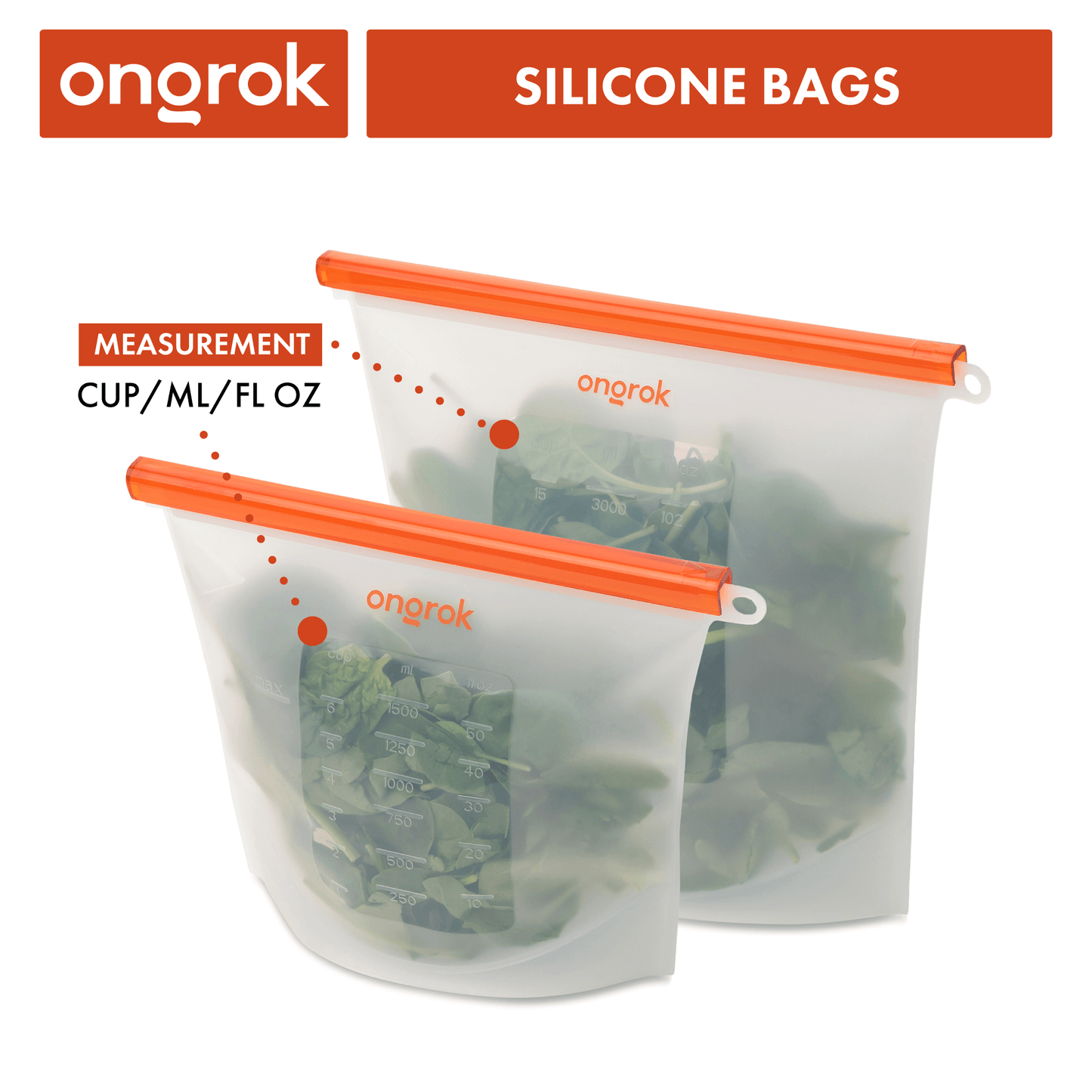 ONGROK Dishwasher Safe Silicone Storage Bags | 2 Pack