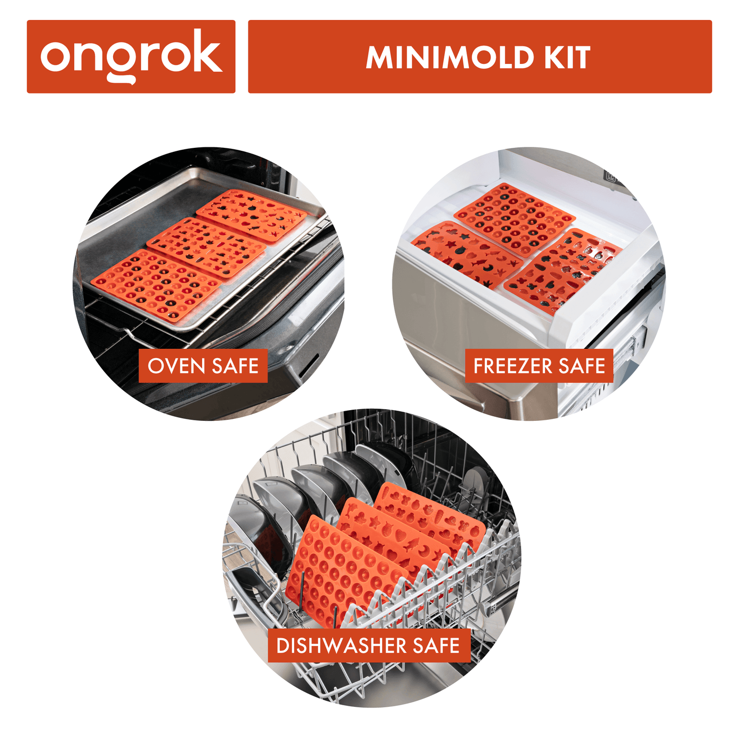 ONGROK Mini Candy Mold Kit | Oven Freezer Dishwasher Safe